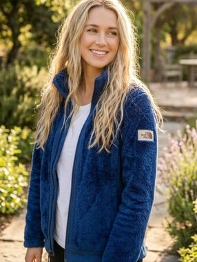 The North Face Furry Fleece Teddy Jacket Blue